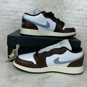 Air Jordan 1 Low SE Big Kids Shoes Brown Blue Grey 6.5Y NIB